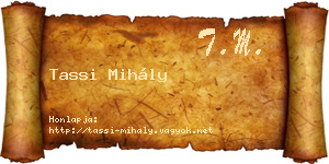 Tassi Mihály névjegykártya